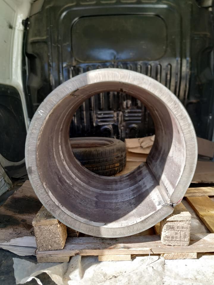 calandratura tubo diam 350 spessore 3 cm